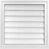 Ekena Millwork Vertical Surface Mount PVC Gable Vent w/ 2"W x 2"H , Brickmould Sill Frame, 24"W x 24"H GVPVE24X2403SN